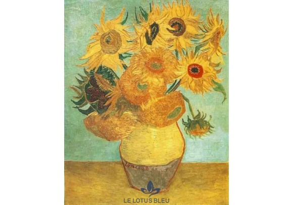 Still Life Vase with Twelve Sunflowers